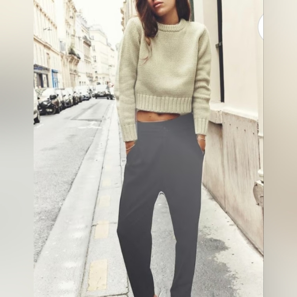 Zara Olive Color Cozy Knit Like Sweater SZ S